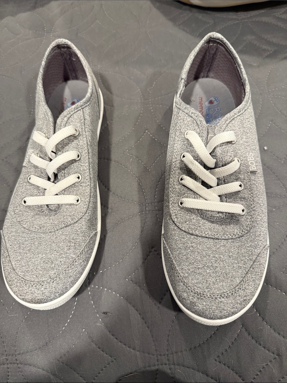 BOBS from Skechers Grey Slip-On Knit Sneakers size 10